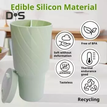 Силиконовый вкладыш для стакана, разделитель 2 в 1 для 2 напитков в 1 стакане, пищевой силиконовый разделитель для стаканов, совместимый с 40-унциевыми стаканами, многоразовый разделитель для напитков 40oz бежевый