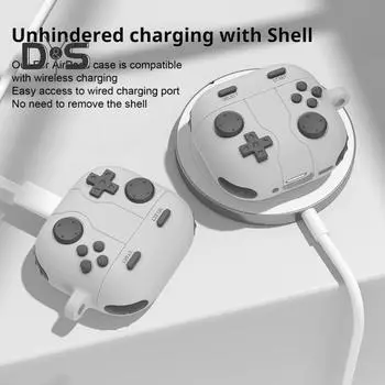 Силиконовый защитный чехол 360-градусная полная защита ударопрочный защитный чехол для AirPods 4 for Airpods 4 темно-серого