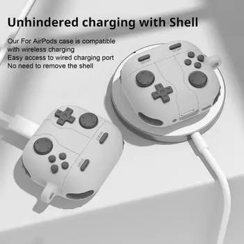 Силиконовый защитный чехол 360-градусная полная защита ударопрочный защитный чехол для AirPods 4 for Airpods 4 темно-серого