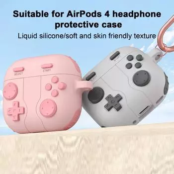 Силиконовый защитный чехол 360-градусная полная защита ударопрочный защитный чехол для AirPods 4 for Airpods 4 белый