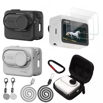 Силиконовый защитный чехол для экрана Insta 360 GO 3S, мягкий резиновый чехол, защитное стекло для объектива и экрана For Insta360 GO 3S