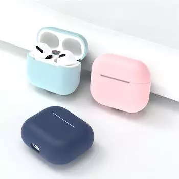 Силиконовый защитный чехол для Apple AirPods 3: Чехол для беспроводной Bluetooth-гарнитуры с защитой от падения Airpods 3rd generation лазурь