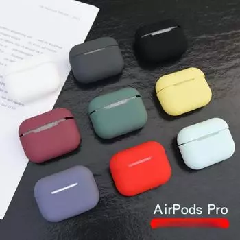 Силиконовый защитный чехол для Apple AirPods Pro: Мягкая оболочка для беспроводных наушников QCY-187-Hawthorn Red
