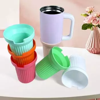 Силиконовый защитный чехол для чашки, подушка для стакана Stanley с ручкой, прямая нескользящая изолированная нижняя крышка для чашки розы красного