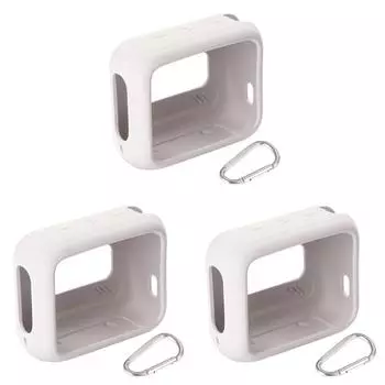 Силиконовый защитный чехол для динамика от царапин с карабином для JBL GO 4(серый)