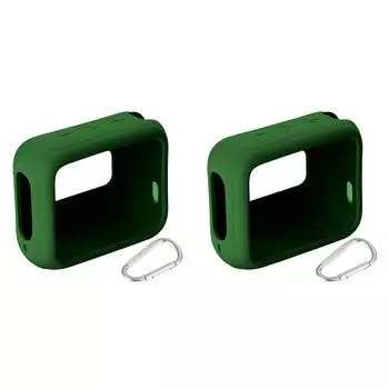 Силиконовый защитный чехол для динамика от царапин с карабином для JBL GO 4(зеленый)