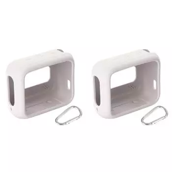 Силиконовый защитный чехол для динамика от царапин с карабином для JBL GO 4(серый)