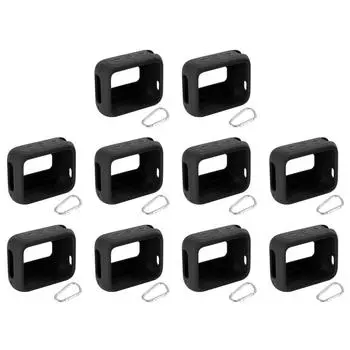 Силиконовый защитный чехол для динамика от царапин с карабином для JBL GO 4(черный)