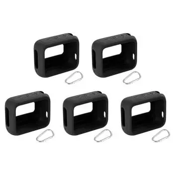 Силиконовый защитный чехол для динамика от царапин с карабином для JBL GO 4(черный)