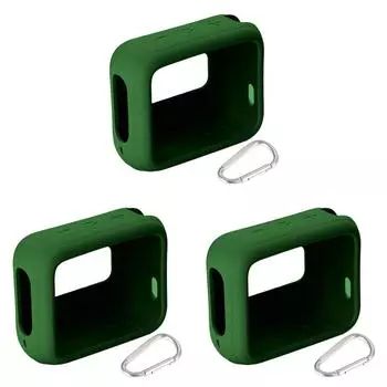 Силиконовый защитный чехол для динамика от царапин с карабином для JBL GO 4(зеленый)