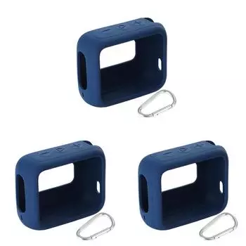 Силиконовый защитный чехол для динамика от царапин с карабином для JBL GO 4(синий)