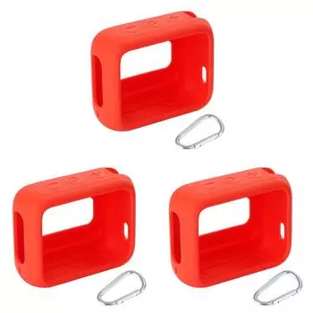 Силиконовый защитный чехол для динамика от царапин с карабином для JBL GO 4 (красный)
