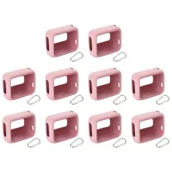 Силиконовый защитный чехол для динамика от царапин с карабином для JBL GO 4(розовый)