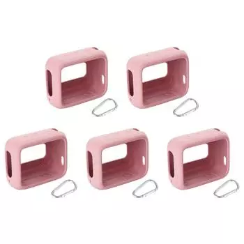 Силиконовый защитный чехол для динамика от царапин с карабином для JBL GO 4(розовый)