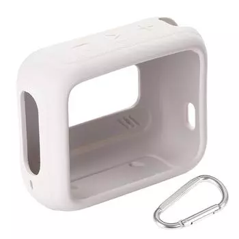 Силиконовый защитный чехол для динамика от царапин с карабином для JBL GO 4(серый)