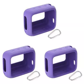 Силиконовый защитный чехол для динамика от царапин с карабином для JBL GO 4 (фиолетовый)