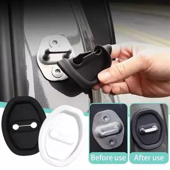 Силиконовый защитный чехол для дверного замка, амортизирующая подушка для дверного замка автомобиля, утолщенная наклейка против столкновений One Size чёрный
