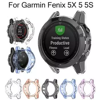 Силиконовый защитный чехол для Garmin Fenix 5 5s Plus 5X 6 6s 6x SmartWatch, мягкий защитный чехол для Garmin Fenix 6x Pro, умные аксессуары For Fenix 5/5plus прозрачный