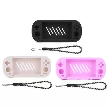 Силиконовый защитный чехол для игровой консоли Trimui Smart Pro с защитным ремешком, нескользящий чехол для Trimui Smart Pro чёрный