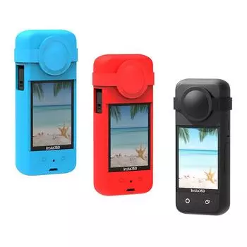 Силиконовый защитный чехол для Insta360 X3 Body Силиконовый чехол Защитный чехол для камеры Аксессуары для экшн-камеры чёрный