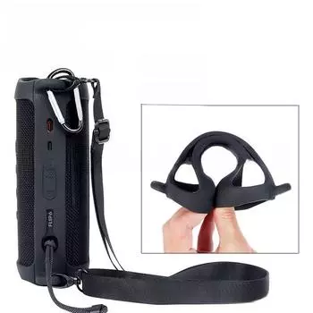 Силиконовый защитный чехол для JBL Flip 6: Сумка для хранения портативных колонок Kaleidoscope Design чёрный