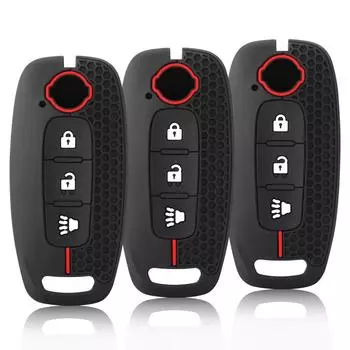 Силиконовый защитный чехол для ключа, держатель для Nissan X-trail t33 Kicks Qashqai J12 Juke Teana Altima Ariya 2023 2024 Remote чёрный