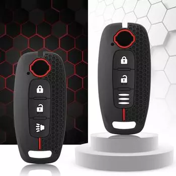 Силиконовый защитный чехол для ключа, держатель для Nissan X-trail t33 Kicks Qashqai J12 Juke Teana Altima Ariya 2023 2024 Remote чёрный