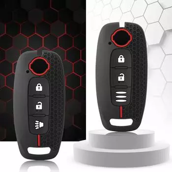 Силиконовый защитный чехол для ключа, держатель для Nissan X-trail t33 Kicks Qashqai J12 Juke Teana Altima Ariya 2023 2024 Remote чёрный