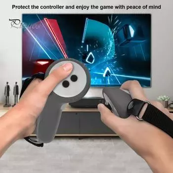 Силиконовый защитный чехол для контроллера с противоскользящей рукояткой и защитой линз VR-гарнитуры Защитные аксессуары для PICO 4 Ultra серый/белый