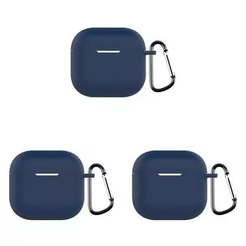 Силиконовый защитный чехол для наушников Airpods 4 (2024)(Темно-синий)