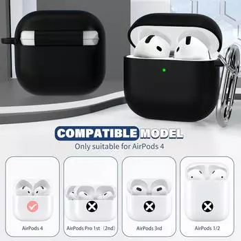 Силиконовый защитный чехол для наушников Apple AirPods 4 Bluetooth (Модель 2024 года)