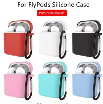 Силиконовый защитный чехол для наушников для Huawei Honor FlyPods/Freebuuds 2, защитный чехол с металлическим крючком For Huawei Fly Pods белый