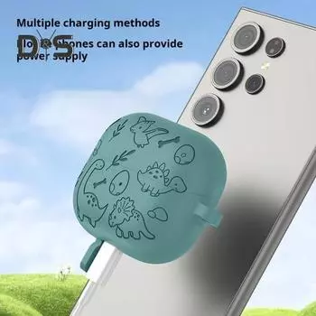 Силиконовый защитный чехол для наушников, ударопрочный, ударопрочный, бесшовный, простая установка, защитный чехол для SamsungGalaxy Buds 3/3pro темно-зеленого