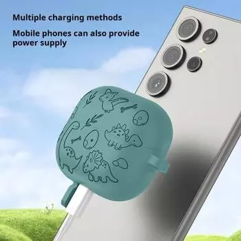 Силиконовый защитный чехол для наушников, ударопрочный, ударопрочный, бесшовный, простая установка, защитный чехол для SamsungGalaxy Buds 3/3pro темно-зеленого