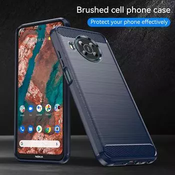 Силиконовый защитный чехол для Nokia X10 X20 nokiax10 Противоударный матовый чехол для Nokia X20 Мягкие чехлы из углеродного волокна For Nokia X10 чёрный
