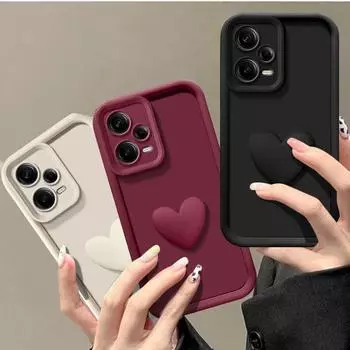 Силиконовый защитный чехол для объектива камеры Love Heart для телефона Xiaomi POCO X5 Pro 5G POCO X5 чёрный