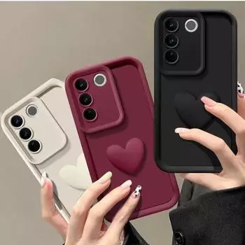 Силиконовый защитный чехол для объектива камеры Love Heart для Samsung Galaxy S25 S24 S23 S22 S21 S20 FE Ultra Plus S24 чёрный