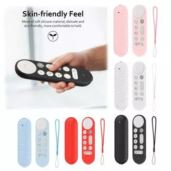 Силиконовый защитный чехол для пульта дистанционного управления с противоскользящей рукояткой, ударопрочный, простой в установке чехол для пульта дистанционного управления для Google TV Streamer чёрный