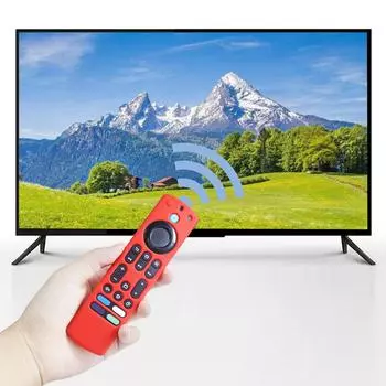 Силиконовый защитный чехол для пульта дистанционного управления Fire TV 4K Stick Max, противоударный чехол с нескользящей ручкой, силиконовый чехол красный