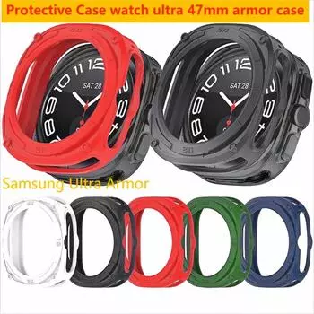 Силиконовый защитный чехол для Samsung Galaxy Watch 7 Ultra 47 мм, чехол, ремешок для часов Watch7, защитная коробка из ТПУ, аксессуары Wacht Ultra 47mm белый