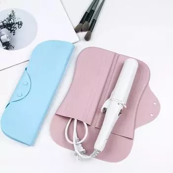 Силиконовый защитный чехол для щипцов для завивки волос, нескользящая сумка для хранения и выпрямления волос, дорожная сумка синий