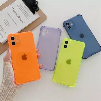 Силиконовый защитный чехол для iPhone 16 15 14 11 12 13 Pro Max 8 7 6S Plus XR XS Max X SE2020, противоударный мягкий прозрачный чехол iPhone 13 чёрный