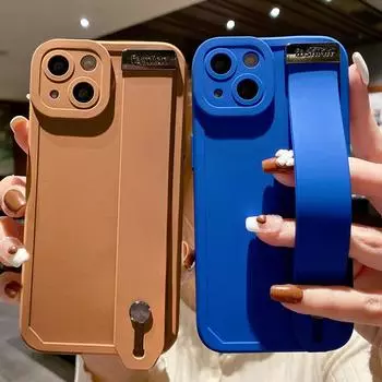 Силиконовый защитный чехол для телефона с браслетом для Iphone 13 11 12 Pro Max Xs Max X Xr 7 8 Plus, мягкий противоударный бампер, задняя крышка For iPhone X or XS