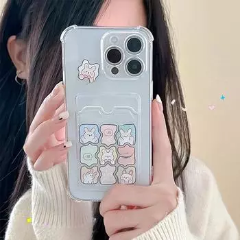 Силиконовый защитный чехол и держатель для карт для моделей iPhone: Совместимо с iPhone 14 Pro Max, iPhone 15 и iPhone 16 Pro. iPhone 11