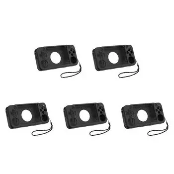 Силиконовый защитный чехол #L со шнурком для портативной игровой консоли RG35XX H(Блэк