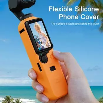 Силиконовый защитный чехол, нескользящий, устойчивый к царапинам, прочный противоударный чехол для камеры DJI OSMO POCKET 3 S чёрный