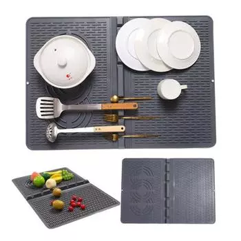 Силиконовый защитный чехол от ожогов для электрической плиты, легко чистящийся кухонный коврик для сушки, складной, многофункциональный