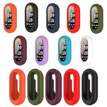 Силиконовый защитный чехол, простой в установке, чехол для часов с точными отверстиями и защитой от царапин для Xiaomi Mi Band 8 фиолетовый