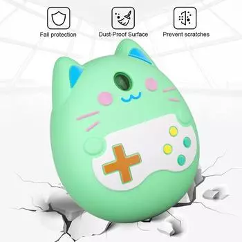 Силиконовый защитный чехол противоударный с ремешком на руку для Tamagotchi Pix(зеленый)