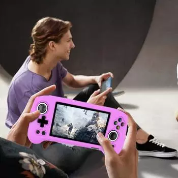 Силиконовый защитный чехол, противоударный защитный чехол, противоскользящий мягкий чехол для портативной игровой консоли Anbernic RG556 в стиле ретро бежевый